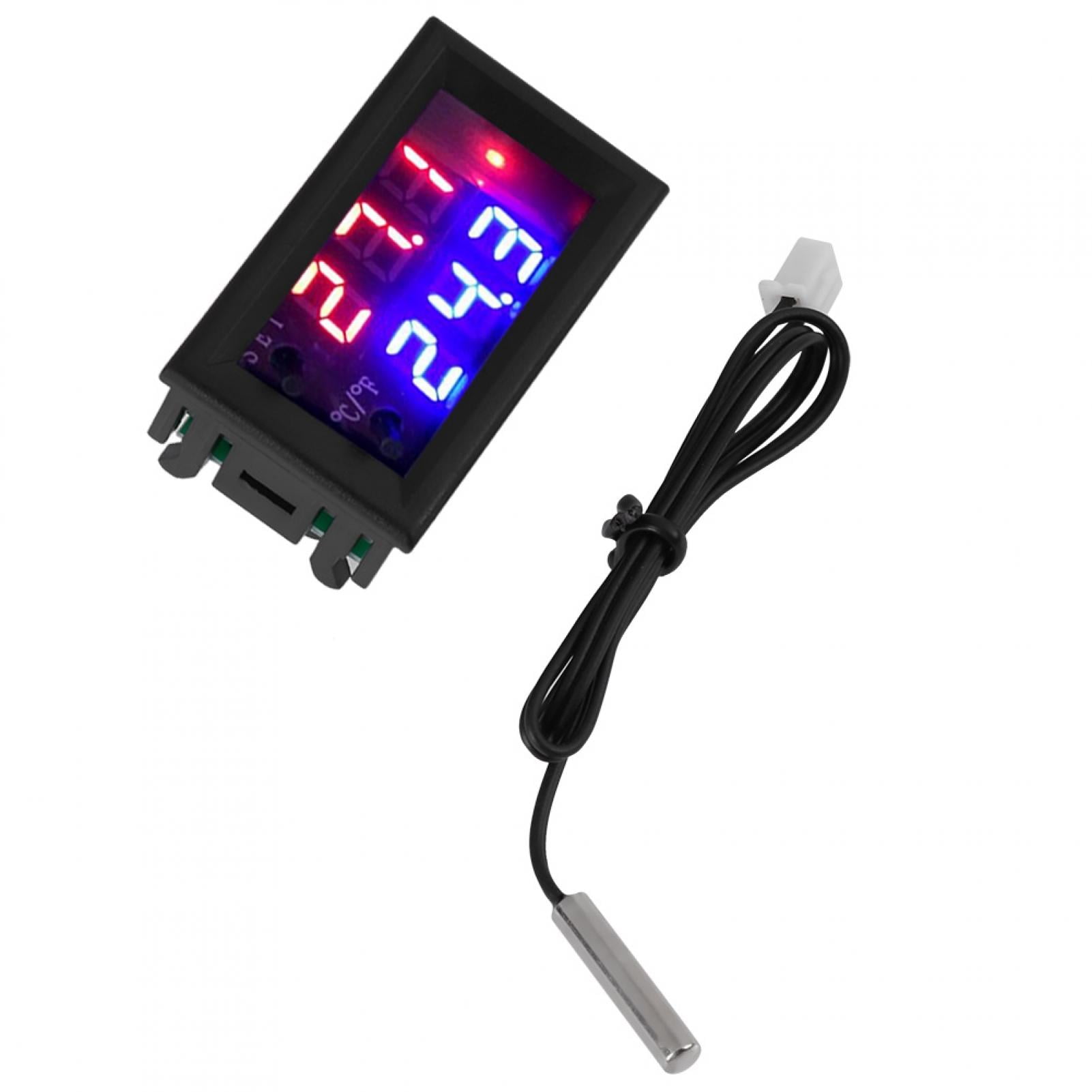 24V Temperature Controller DC24V Digital Display Microcomputer Thermostat Temperature Controller Switch 50℃ to 110 ℃ Temperature Measurement Range with Sensor 