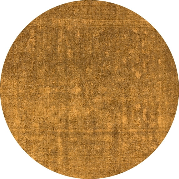 Ahgly Company Indoor Round Oriental Orange Industrial Area Rugs, 7' Round
