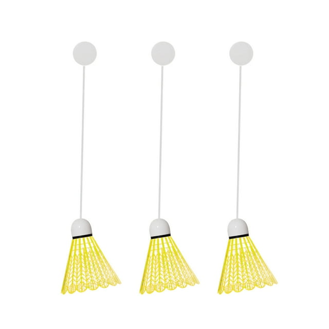 B Badminton Trainer For Single Player Self Practice With Elastic Cord And Three Glowing Shuttlecocks For Indoor Outdoor Training