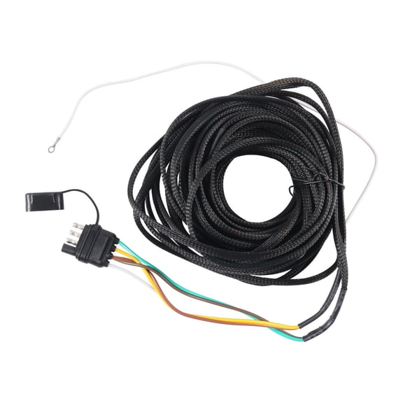 4 Pin 5 Wire Trailer Wiring Harness with Braided Protective Tube, 4 Way Flat Trailer Connector for Brake Light