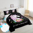 thumbnail image 2 of Ensemble de Literie Licorne Dessin Animé pour Enfants Tout-Petits, Mignon Rêveur, 2 of 6