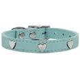 thumbnail image 3 of Mirage Pet Products Leather Heart Dog Collar, Baby Blue, XL/XXL, 3 of 3