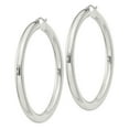thumbnail image 2 of 925 Sterling Silver Women's Anti-Tarnish Coating Classic Tube 5mm Round Hoop Earrings | 60mm, 2 of 4