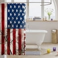 thumbnail image 3 of American Flag Bathroom Shower Curtain Sets Stars and Stripes Fabric Shower Curtain, Wooden Branches Rustic Decor Bathroom Accessories Retro Grunge USA Flag Shower Curtain 72"Wx84"L for Teens, 3 of 4