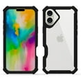 thumbnail image 2 of Dteck Case for iPhone 16,Shockproof Dual-Layer Protection Silicone+PC Case Heavy Duty Rugged Crystal Clear Back Cover for iPhone 16,Black, 2 of 2