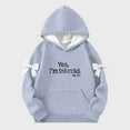 thumbnail image 4 of dazeni Yes , I'm Still Cold Fleece Lined Hoodies for Teen Girls Cute Bow Oversized Hoodies with Pockets Fashion Long Sleeve Preppy Clothes Gray 120, 4 of 6