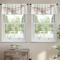 thumbnail image 2 of LALILO Kitchen Curtain Valance Blue Whale Whale Blue Sketch Rod Pocket Window Curtain 52"x 18" Set of 2, 2 of 5