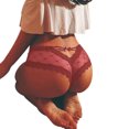 thumbnail image 2 of VISgogo Bragas de encaje transparentes sexy para mujer, calzoncillos de color sólido, rojo vino / negro / púrpura / azul VISgogo moda, 2 of 9