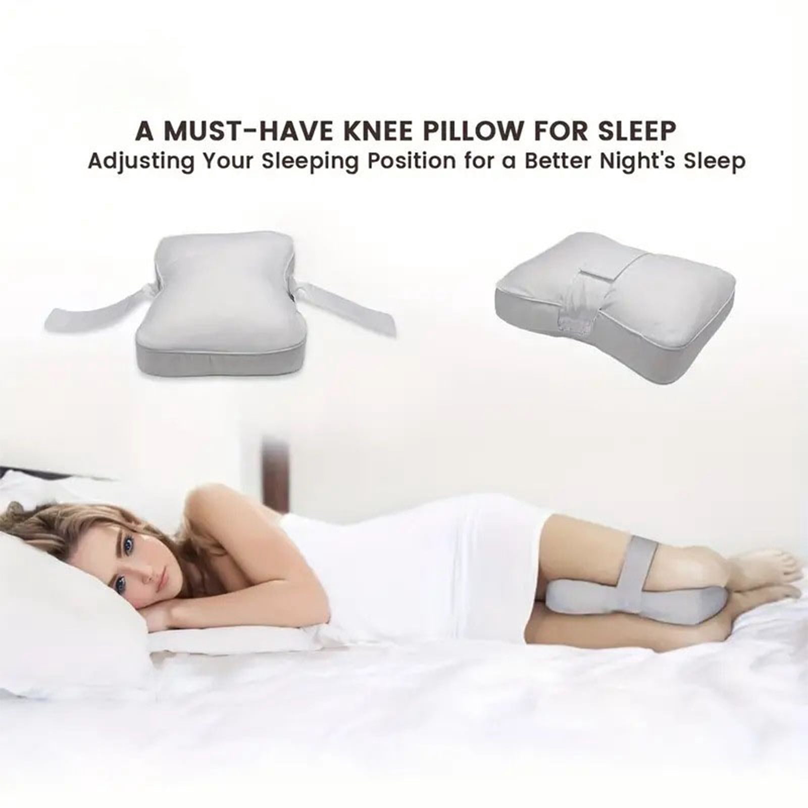 Leg Pillow Pregnancy Knee Pillow With Straps Ergonomic Leg Support Cushion Soft Memory Foam Style Knee Spacer Pillow Pressure Relief Sleeping Support For Side Sleep Office Rest Use For Comfort-Gray