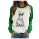 thumbnail image 1 of Sudadera con capucha Honeeladyy con descuento para mujer, con estampado de conejo de Pascua, manga larga y costuras raglán, estilo informal, cuello redondo, 1 of 5