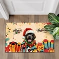 thumbnail image 4 of Merry Christmas Santa Newfoundland Scarf Twinkling Lights Xmas Holiday Doormat Newfie Dog Lover Gifts Indoor Outdoor Welcome Mat - 00022, 4 of 5