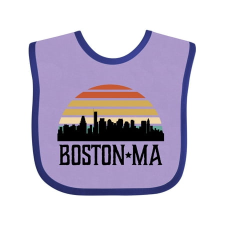 

Inktastic Boston Massachusetts Skyline Sunset Boys or Girls Baby Bib