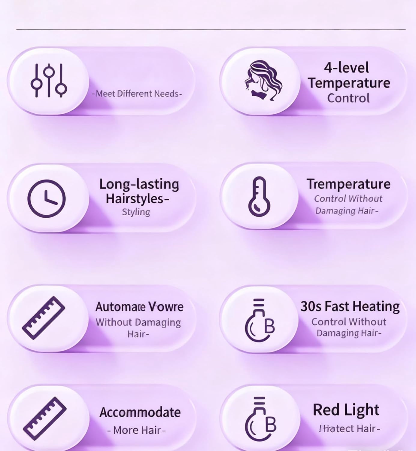 Automatic Curler,1-Inch Auto-Rotating Curling Iron with LCD Screen,Anti-Scald,Tangle-Free,Auto Shut-Off, 4 Temps & 15s Timer for All Hair Lengths (Purple)