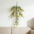 thumbnail image 1 of Ramo de flores artificiales amarillas de malla 69 para montar en la pared, plantas falsas simuladas para decoración de bodas, fiestas, interiores y exteriores (1 unidad) JASKFLY, 1 of 9