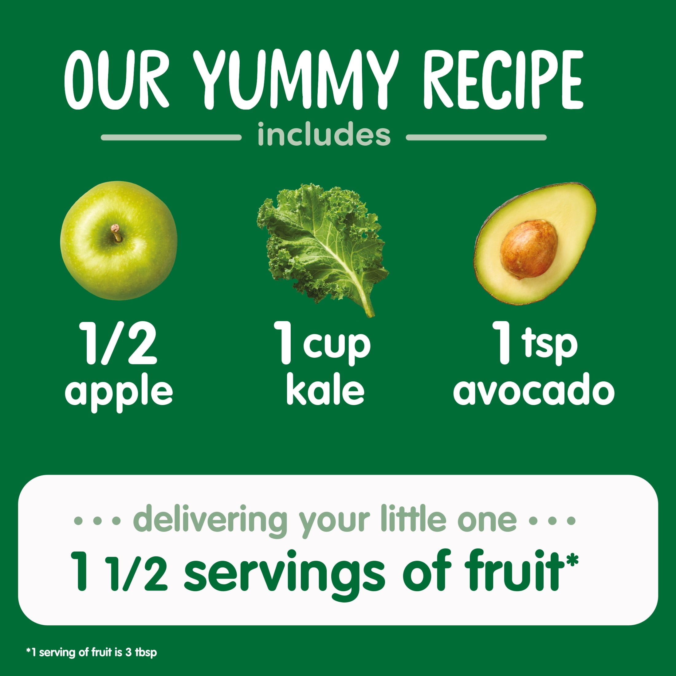 (12 pack) Happy Baby Clearly Crafted, Stage 2 Organic Baby Food, Apple Kale & Avocado Pouch, 4 oz.