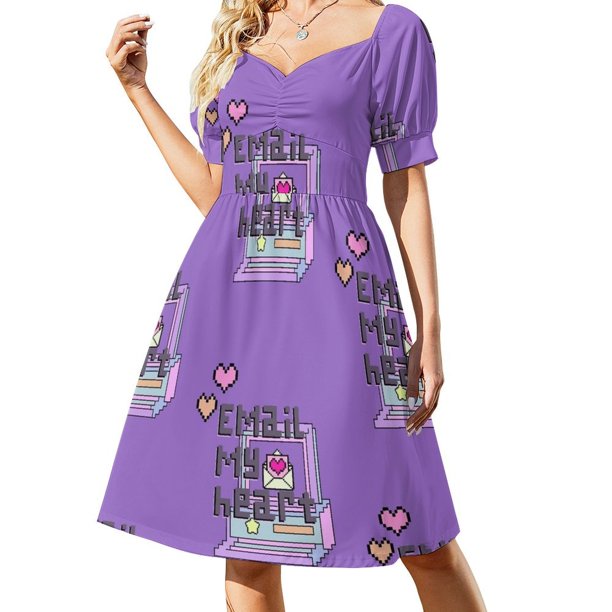 Vestido de manga corta de Pixel PC inspirado en de los años 90 vestidos de cóctel vestidos de verano traje de mujer de verano