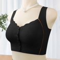 thumbnail image 2 of Ersazi Black Sports Bra Women Wireless Large Size Pull Together Bra Comfortable Underwear Black Xxl, 2 of 4