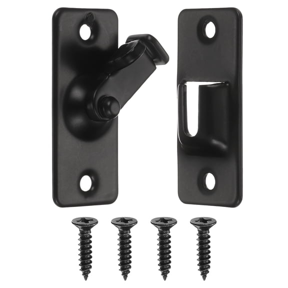 Uxcell 1-Pack Flip Latch Gate Latch, 1.7 Inch Right Angle Lock 90 Degree Slide Locks for Barn Door[Black]