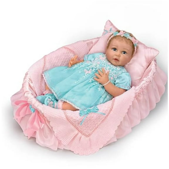 The Ashton-Drake Galleries Charlotte Baby Doll, 20 inches, Limited Edition by Linda Murray, with Basket and Accessories