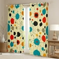 thumbnail image 2 of Manfei Colorful Polka Dot Black Out Curtains, Mid Century Minimalism Curtains Pack of 2 (42x63 Each), Vintage Abstract Bedroom Curtains, Curtains and Drapes Room Decor, 2 of 6
