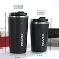 thumbnail image 2 of 380ML Stainless Steel Car Coffee Cup Leakproof Insulated Thermal Thermos Cup Car Portable Travel Coffee Mug Pink, 2 of 13