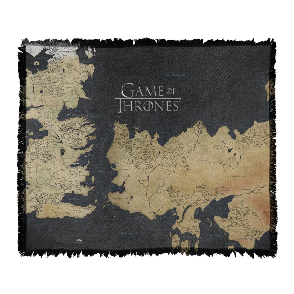 Game of Thrones Blanket, 50'x60' Westeros Map Woven Tapestry Cotton