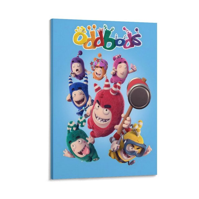 Oddbods Cuadro decorativo colgante - Arte de pared - Póster enmarcado - Decoración de pared - Regalos para familia, amigos y aficionados 40*60 cm