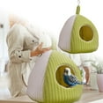 thumbnail image 2 of Bird Nest House Hanging Hammock - Warm Plush Bird Bed for Parakeets, Cockatiels, Conures, Lovebirds, and Small Parrots, Cozy Cage Hut for Sleeping and Resting, 2 of 6