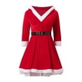 thumbnail image 7 of SGMVNU Santa Costume for Women Velvet Santa Costume Cosplay Christmas Dress Hooded Min Dress with Belt for Christmas(yw251204_5-Red, XL), 7 of 7