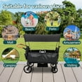 thumbnail image 6 of Funyard Wagon Stroller for 4 Kids Lightweight Folding Baby stroller & with 5-Point Harness,Adjustable Handle Bar and Canopy,Footwells,Tray Table,Cup Holder, 6 of 11