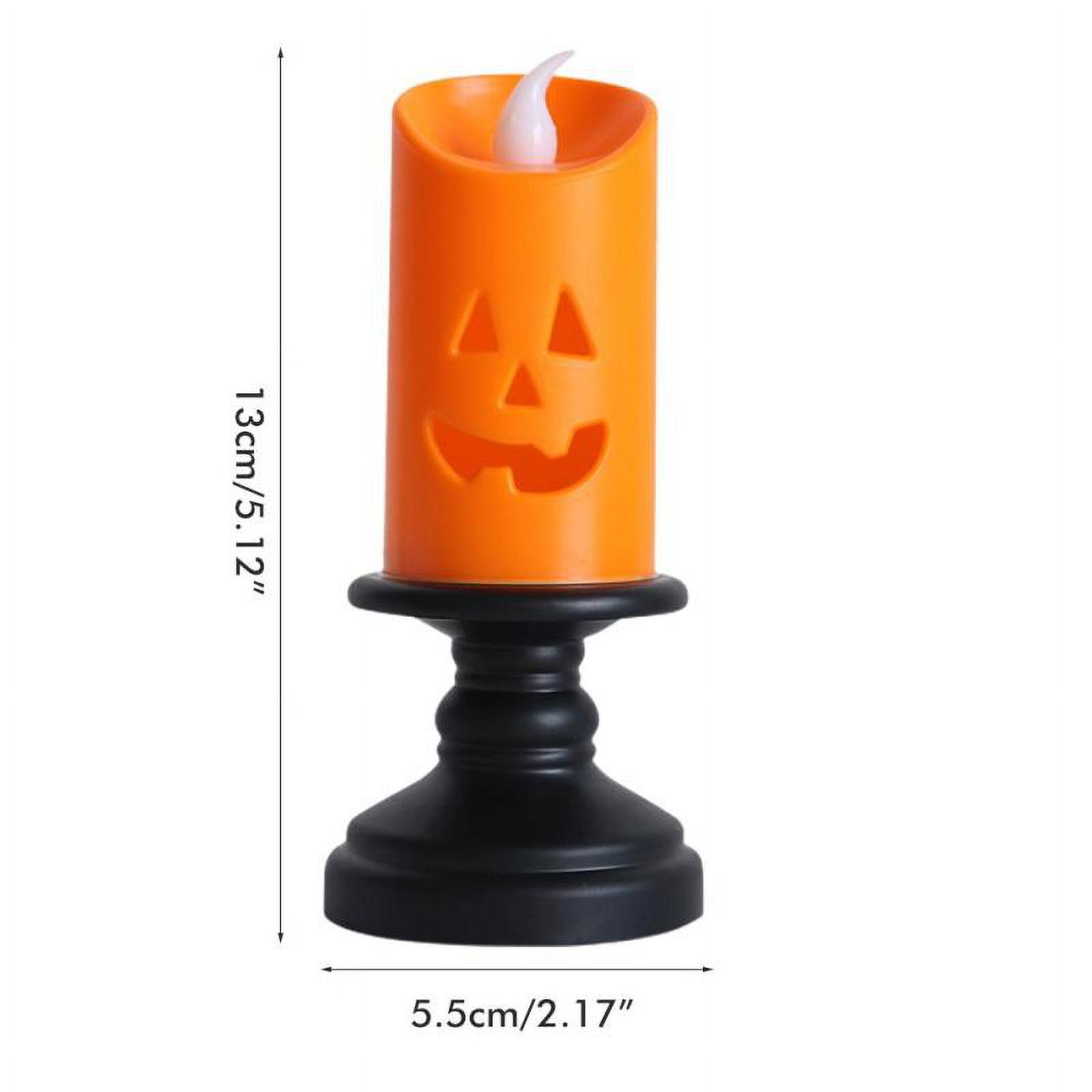6 PACK Halloween Pumpkin Candle Light, Halloween Orange Flameless Candle Lights LED Lamps Festival Decor Light for Halloween Party - image 4 of 13