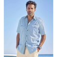 thumbnail image 3 of Atlas For Men - Camisa de Rayas de Algodón Verano para Hombre (Azul), 3 of 3