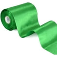 thumbnail image 1 of 4 Inch x 22 Yards Wide Green Satin Ribbon Solid Fabric Large Ribbon for Cutting Ceremony Kit Grand Opening Chair Sash Table Hair Car Bows Sewing Craft Gift Wrapping Wedding Party Decoration, 1 of 8