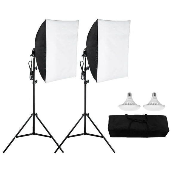 KFFKFF Illumination Set, 24" x 24", Expert-grade Softbox with 30W 5500K LED Lamps, Mimics Natural Sunlight, Modifiable Stand, Studio Lamps for Photo Shoots, Video Capturing, Real-time Broadcasting