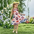 thumbnail image 7 of FamilyThread FamilyThread Girls Summer 4th Of July Dresses with Ruffle Short Sleeve Casual A-Line Swing Twirly School Sundress For 5-14Y, 7 of 7