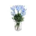 thumbnail image 2 of Handmade Lampwork Tiny Glass Flowers, Mini Glass Flowers in Vase, Unique Collectible Art Gift, Tiny Glass Flowers in Vase with Stems for Mother's Day, Office, Home(Blue), 2 of 7
