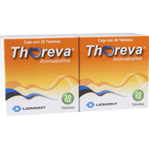 Thoreva 20 mg tabletas 30 pzas