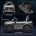 thumbnail image 3 of Qaba Ford Ranger Licensed 12V Ride on Car with Rear Storage, Grey, 3 of 9
