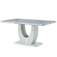 thumbnail image 6 of NYEESS 63" White Faux Marble Rectangular Dining Table, Modern Style for Kitchen, Dining Room, or Meeting Room, 6 of 18