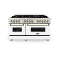 thumbnail image 5 of ZLINE Autograph Edition 60" 7.4 cu. ft. Dual Fuel Range with Gas Stove and Electric Oven in Fingerprint Resistant Stainless Steel with White Matte Door and Gold Accents (RASZ-WM-60-G), 5 of 5
