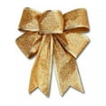 thumbnail image 1 of LNGOOR 5 Pcs 25cm Gold Wreath Bows for Christmas Outdoor Decorations Striped Ribbons for Crafts, 1 of 8