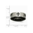 thumbnail image 6 of Grey Titanium Ring Band Wedding 7mm Cross Black IP-plated Brushed & Polished, 6 of 6