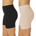 thumbnail image 2 of Carole Hochman Women's Slip Shorts 2-Pack, Black/Nude Medium, 2 of 3