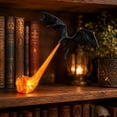 thumbnail image 6 of Dragon Bookshelf Nook Light, 3D Printed Fire-Breathing Fantasy Shelf Decor | Flying Dragon Design | Red or Blue Flame | Large & Small Options | Book Lover Gift | Halloween Shelf Display, 6 of 8