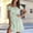 Green Dresses for Women, variant on Womens Dresses Off Shoulder Smocked Waist Mini A Line Swing Striped Print for Beach Getaway Casual Weekend Stroll Pink S