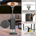 thumbnail image 3 of Nuu Garden Propane Outdoor Patio Heater with 304 Stainless Steel Burner and Aluminum Reflector, Powder-Coated Outdoor Heater with Wheels, Anti-Tilt Safety Shut-Off, ETL Certified, Sparkling Gray, 3 of 10