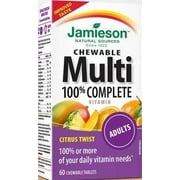 Jamieson 100% Complete Chewable Multivitamin for Adults Citrus Twist Multi, 60 chewable tabs