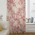 thumbnail image 5 of Peaches Branches Sheer Curtains 54 Inches Long, Farmhouse Spring Botanical Pink Flowers Light Filering Curtains, Breathable Simi Curtain Privacy Drapes for Kitchen Bathroom Small Window Treatment, 5 of 9