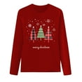 thumbnail image 4 of QSAWXQZ Women's Christmas Blouse Long Sleeve Crewneck Graphic Pullover Shirt for Spring Red M, 4 of 5