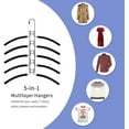 2Pack MultiLayer 5in1 AntiSlip SpaceSaving Metal Hangers, HeavyDuty Closet Organizer for